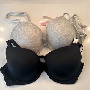 PINK t-shirt bra, black and gray
